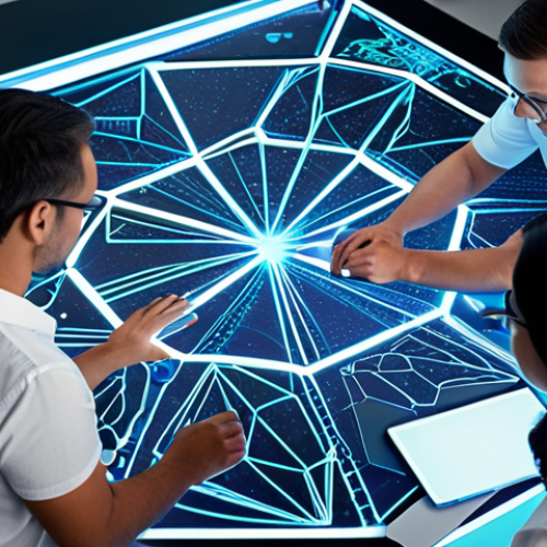 Home 4 **Image Prompt:** A diverse team of experts collaborating around a holographic table, each representing a different machine learning model (e.g., a decision tree, a neural network, a support vector machine). The table displays a complex problem, like fraud detection, with lines connecting the experts to show their influence on the final solution. Emphasize the idea of improved accuracy and robustness through collaboration.