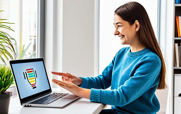 Personalized AI Tutoring**

A young, fully clothed student, wearing a modest sweater and jeans, is smiling and looking at a laptop displaying an AI tutoring interface with colorful graphs and interactive exercises. The background shows a bright, modern study room with bookshelves and plants. The scene evokes a sense of personalized learning and engagement. safe for work, appropriate content, fully clothed, family-friendly, professional illustration, perfect anatomy, correct proportions, natural pose, well-formed hands, proper finger count, natural body proportions, high resolution, detailed textures.

**