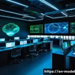 협력 학습 모델의 성과 측정 방법 - A high-tech collaborative AI training environment with multiple diverse computer nodes represented b...