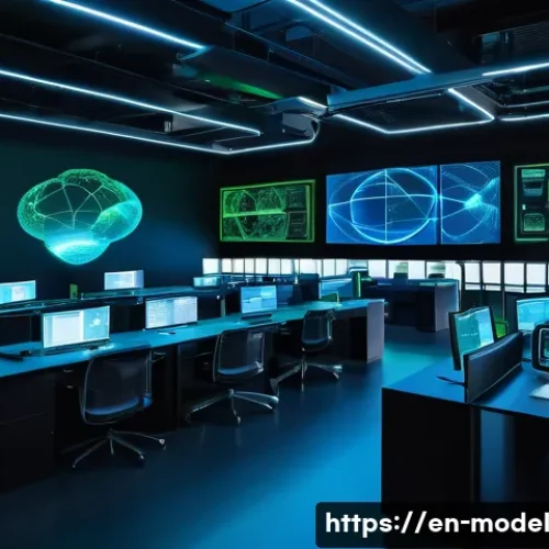 협력 학습 모델의 성과 측정 방법 - A high-tech collaborative AI training environment with multiple diverse computer nodes represented b...