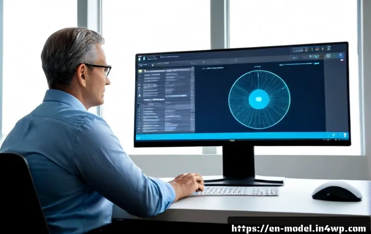 인간 AI 협력의 장점 - Photorealistic modern office scene showing human-AI collaboration, a diverse middle-aged professiona...