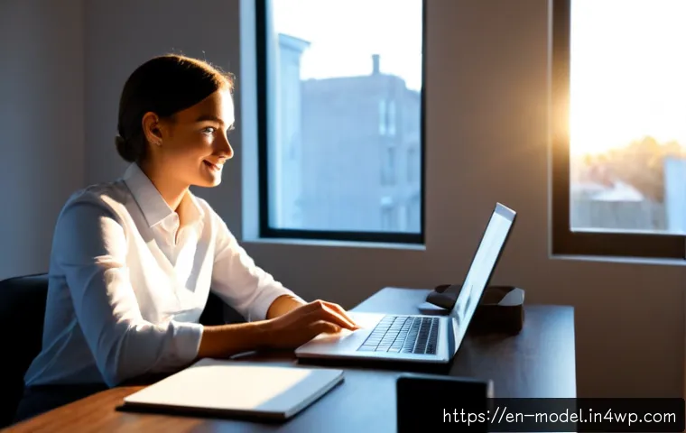 인간 AI 협력 학습의 심리적 측면 - Photorealistic adult learner at a clean home office desk, calmly collaborating with a friendly non-h...